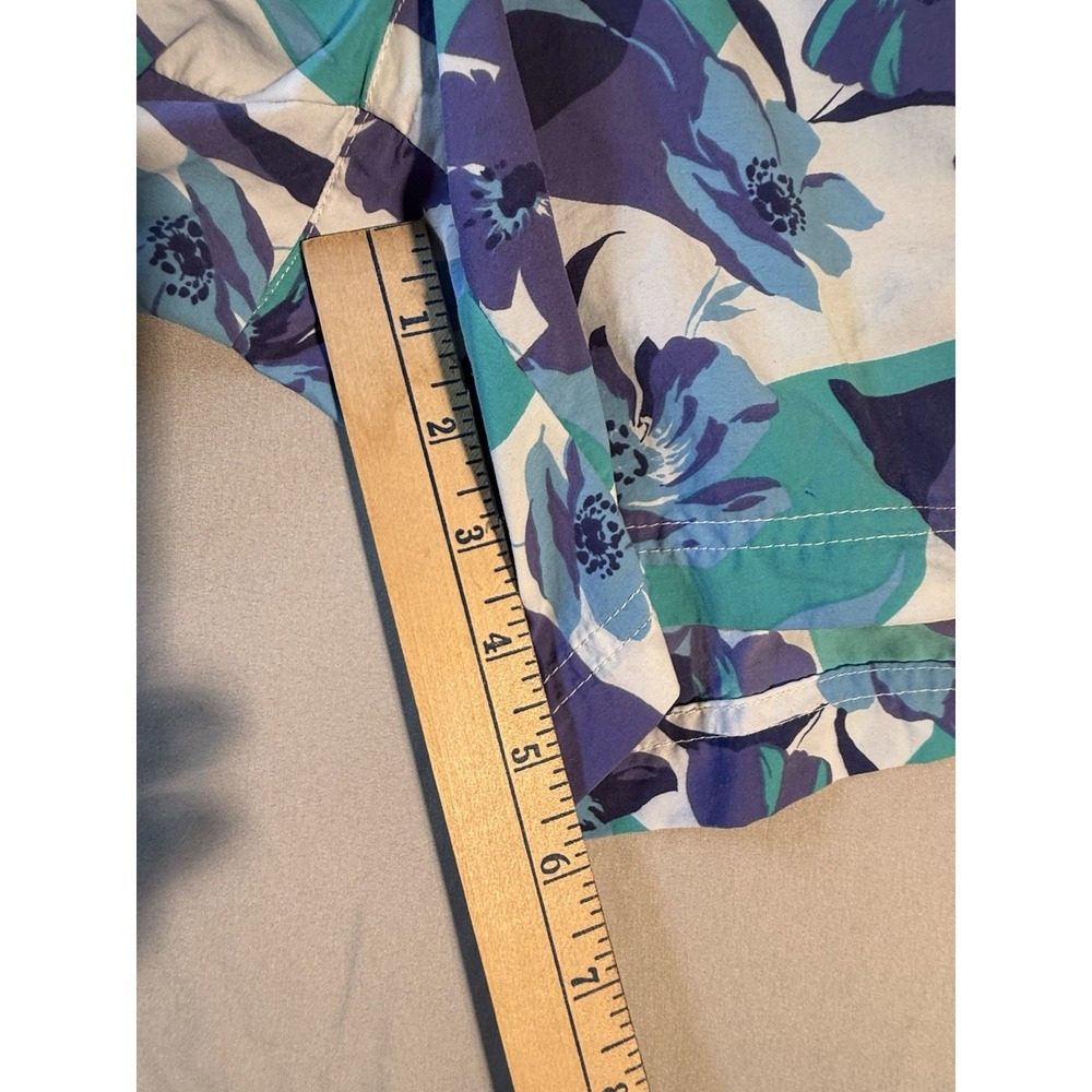 Columbia PFG Blue/Green Tropical Print Womens Shorts Size 1X - Picture 3 of 8